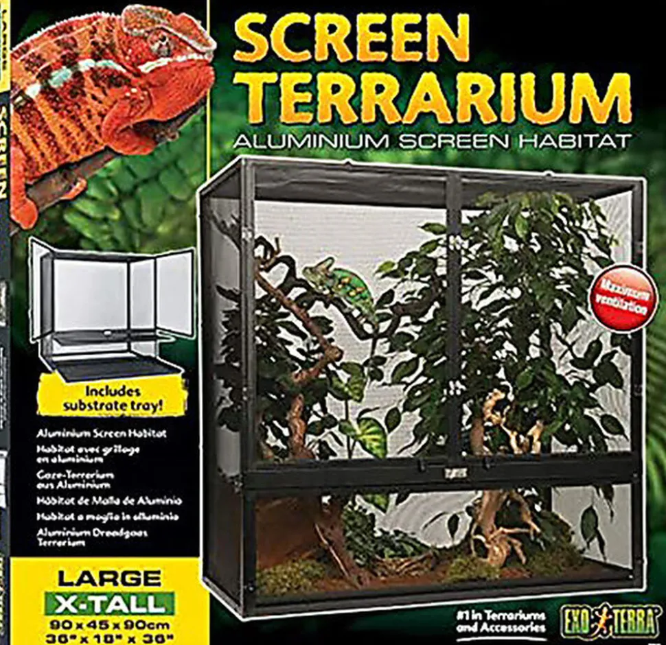 Exo Terra - Terrarium Screen L pour Reptiles - 90x45x90cm
