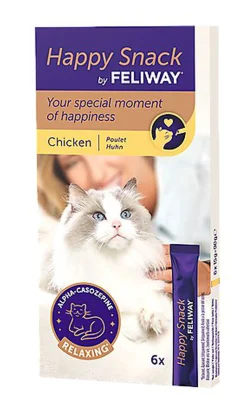 Feliway - Friandises Happy Snack au Poulet pour Chats - 6x15g