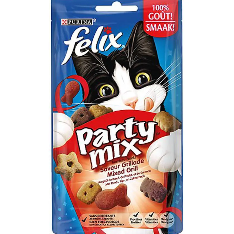 Felix - Friandises Party Mix Saveur Grillade pour Chat - 60g