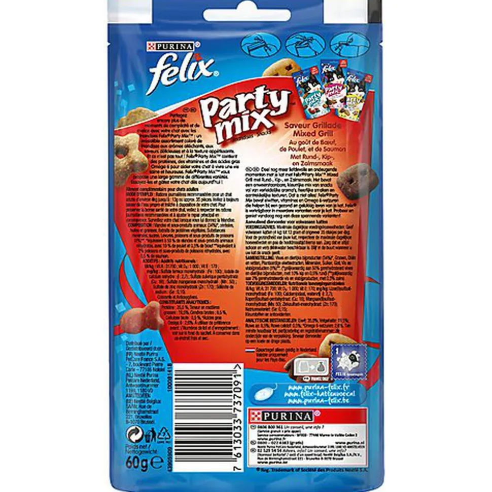 Felix - Friandises Party Mix Saveur Grillade pour Chat - 60g