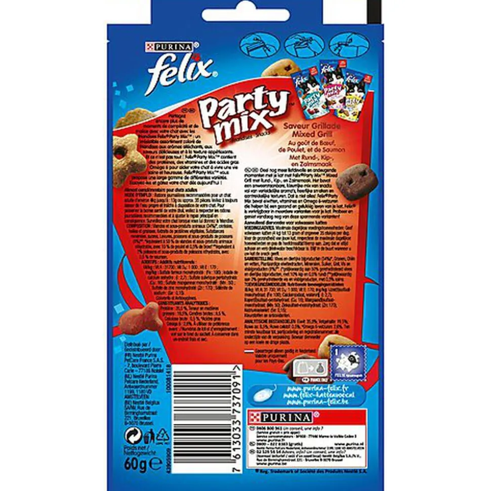 Felix - Friandises Party Mix Saveur Grillade pour Chat - 60g