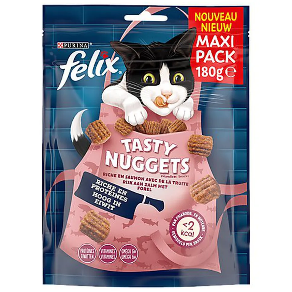FELIX - Friandises Tasty Nuggets Saumon Truite pour Chats - 180g