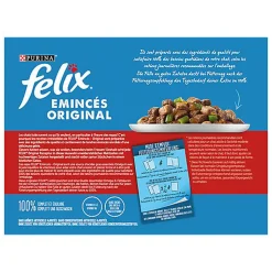 FELIX - Sachets Fraîcheur Emincés en Gelée Volaille et Légumes pour chats adultes - 12x85g