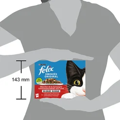 FELIX - Sachets Fraîcheur Emincés en Gelée Volaille et Légumes pour chats adultes - 12x85g