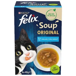 Felix - Soupes en sachets Sélection de Poissons pour Chats - 6x48g