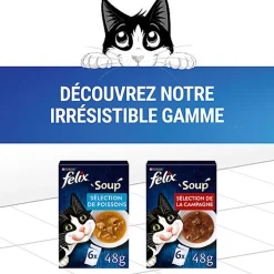 Felix - Soupes en sachets Sélection de Poissons pour Chats - 6x48g
