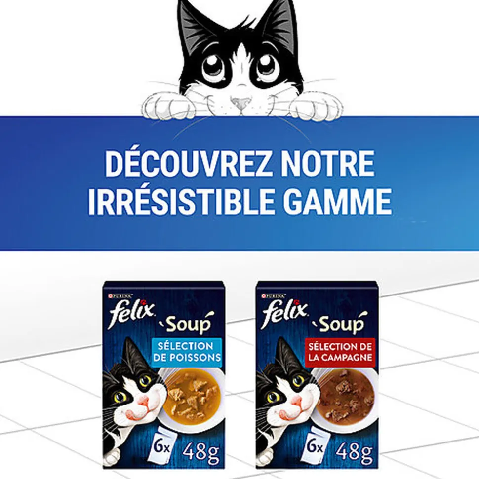 Felix - Soupes en sachets Sélection de la Campagne pour Chats - 6x48g