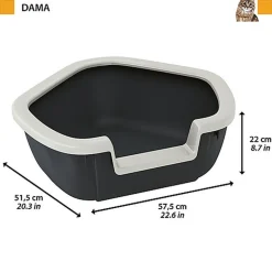 Ferplast - Bac à Litière Dama pour Chats - Noir