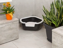 Ferplast - Bac à Litière Dama pour Chats - Noir