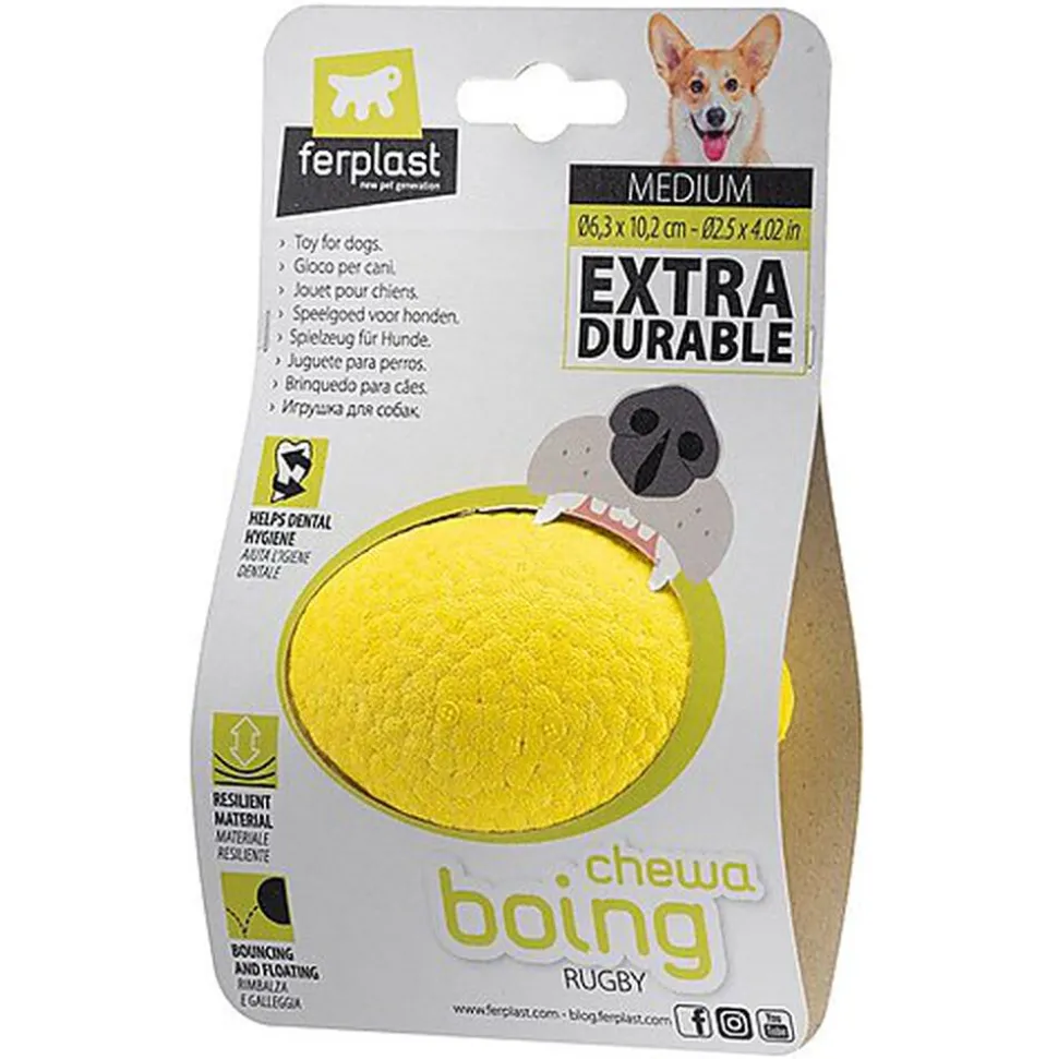 Ferplast - Balle Rugby Chewa Boing Jaune pour Chiens - L