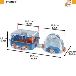 Ferplast - Cage Combi 2 pour Hamsters - 29x79x26cm