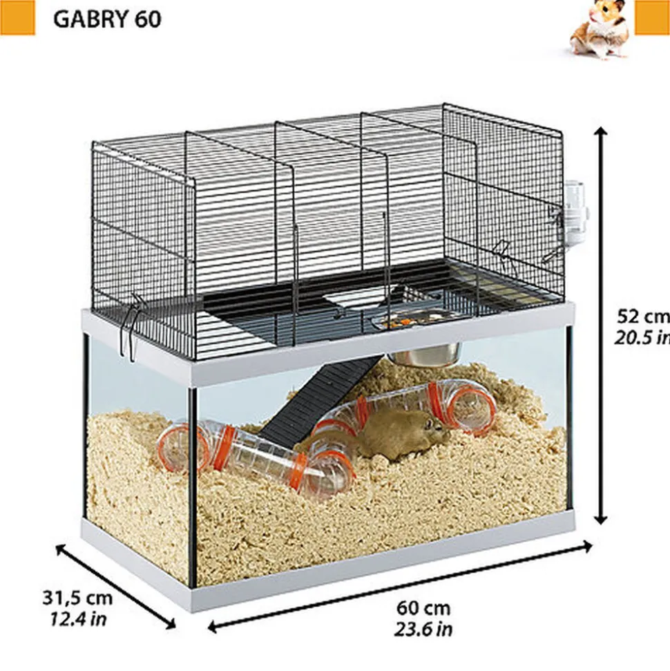 Ferplast - Cage Gabry 60 pour Rongeurs - 31x60x52cm