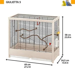 Ferplast - Cage Giulietta 5 pour Oiseaux Exotiques - Bois