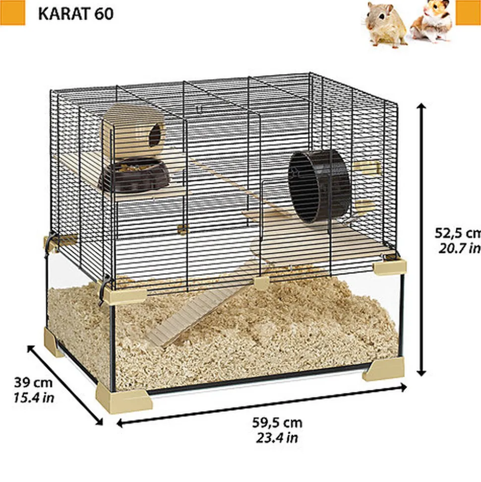 Ferplast - Cage Karat 60 pour Petits Rongeurs - 39x59x52cm