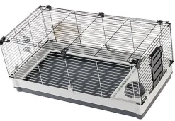 Ferplast - Cage Krolik XL pour Lapins et Cochon d Inde - Gris