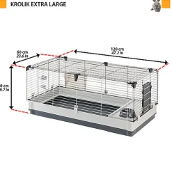 Ferplast - Cage Krolik XL pour Lapins et Cochon d Inde - Gris