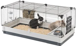 Ferplast - Cage Krolik XL pour Lapins et Cochon d Inde - Gris