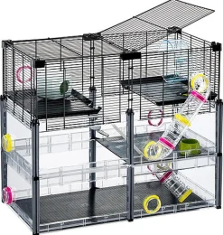Ferplast - Cage Multipla Crystal pour Hamster et Souris - Noir