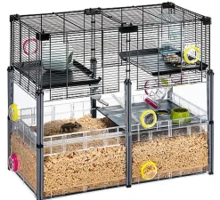 Ferplast - Cage Multipla Crystal pour Hamster et Souris - Noir