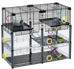 Ferplast - Cage Multipla Crystal pour Hamster et Souris - Noir
