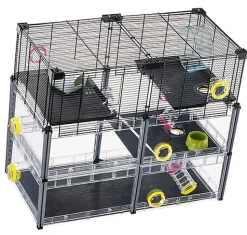 Ferplast - Cage Multipla Crystal pour Hamster et Souris - Noir
