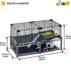 Ferplast - Cage Multipla pour Hamster et Souris - Noir