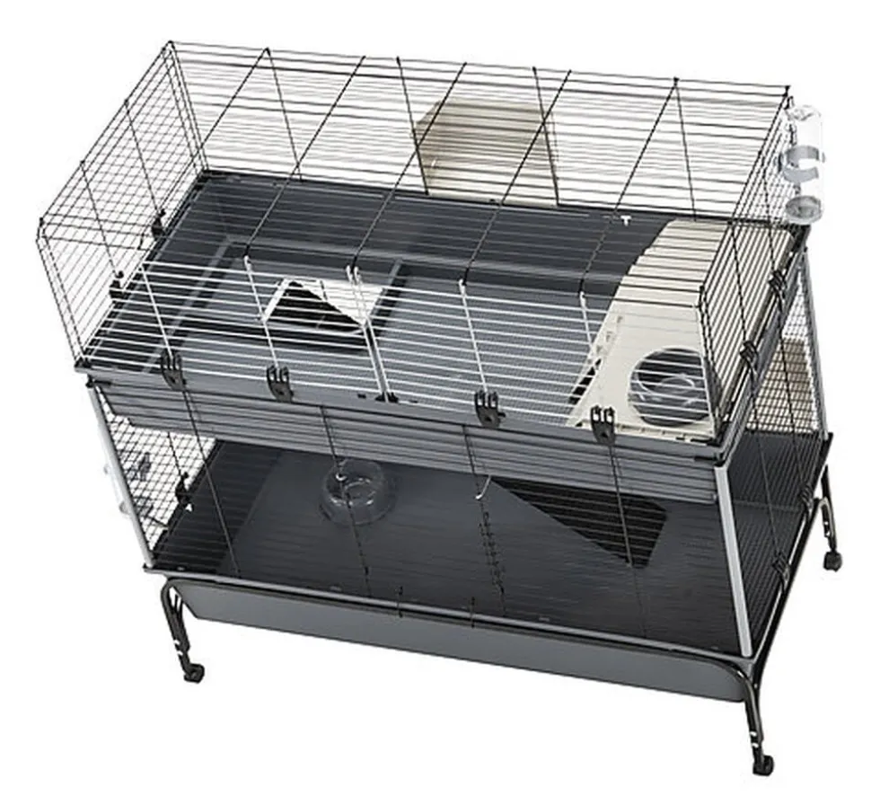 Ferplast - Cage Rabbit 120 Double W/Stand pour Lapins - 58x118x117cm