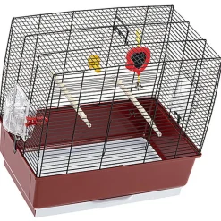 Ferplast - Cage Rekord 3 pour Oiseaux Exotique - Noir/Rouge