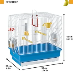 Ferplast - Cage Rekord 2 pour Oiseaux Exotiques - Bleu