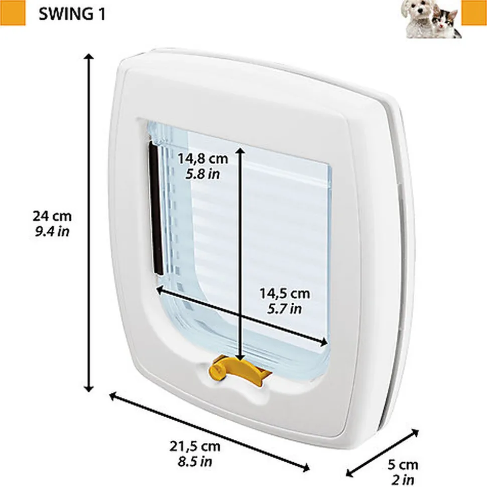 Ferplast - Chatière Swing 1 pour Chats - Gris