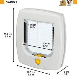 Ferplast - Chatière Swing 3 pour Chats - Gris