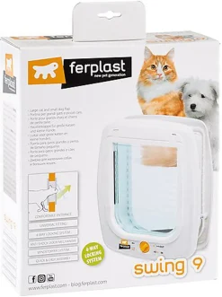 Ferplast - Chatière Swing 9 Set pour Chats - Blanc