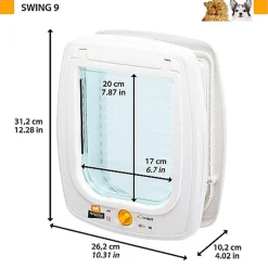 Ferplast - Chatière Swing 9 Set pour Chats - Blanc
