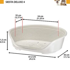 Ferplast - Corbeille Siesta Deluxe en Plastique Bordeaux