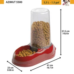 Ferplast - Distributeur Azimut 5500 Eau / Nourriture pour Chiens - Blanc
