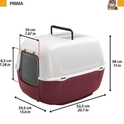 Ferplast - Maison de Toilettes Prima pour Chats - Bordeaux