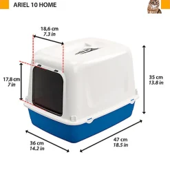 Ferplast - Maison de Toilettes Ariel 10 pour Chats - Bleu