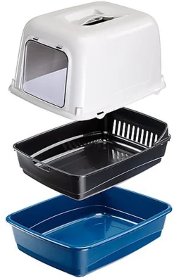 Ferplast - Maison de Toilettes Ariel 10 pour Chats - Bleu