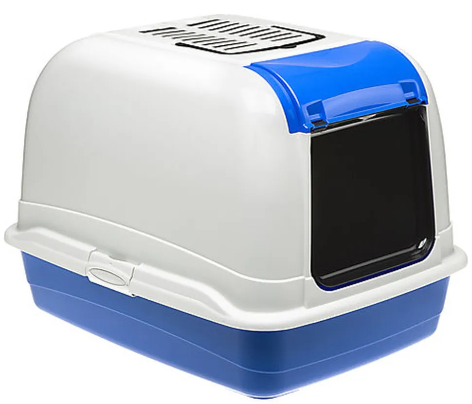 Ferplast - Maison de Toilettes Maxi Bella Cabrio pour Chats - Bleu