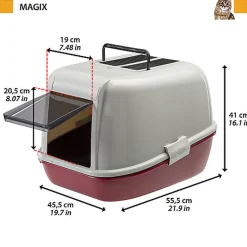 Ferplast - Maison de Toilettes Magix pour Chats - Bordeaux