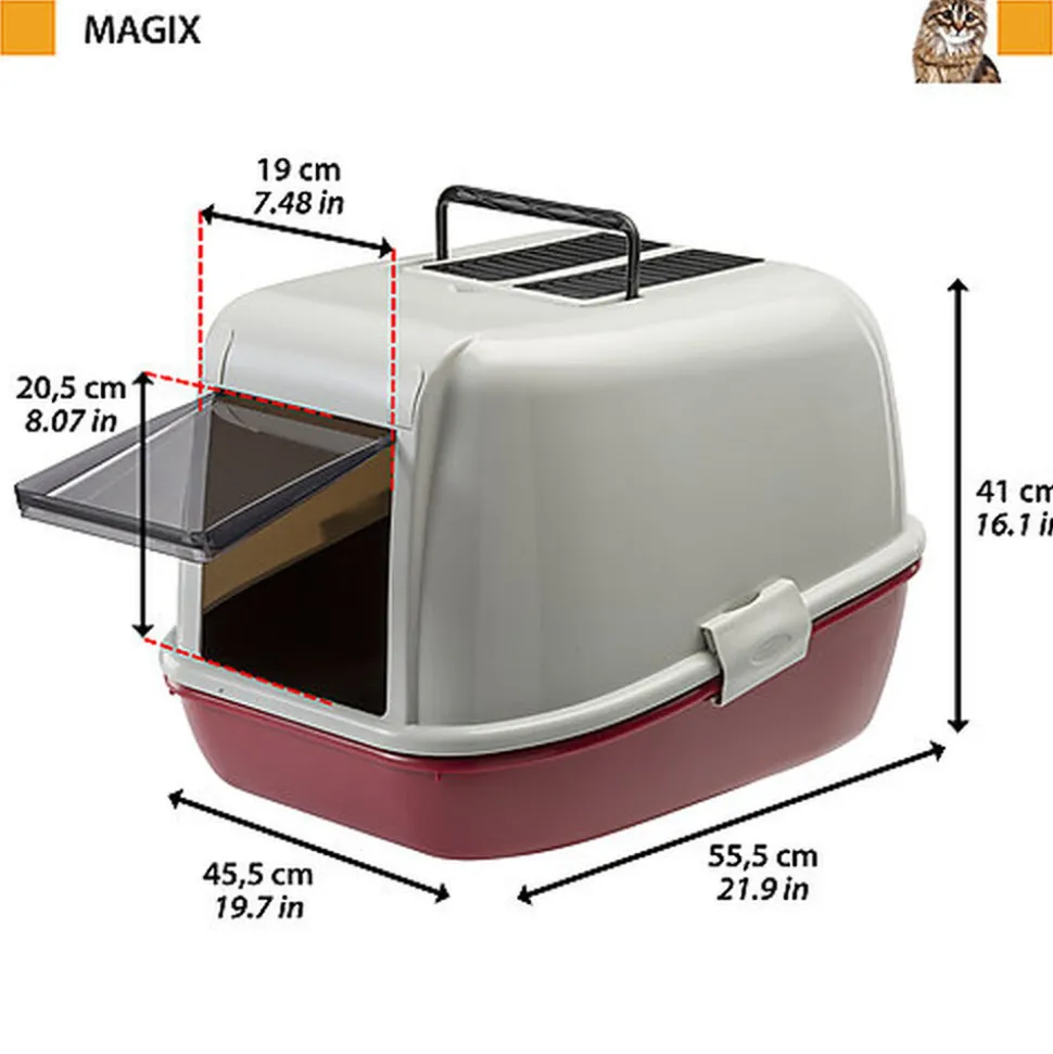 Ferplast - Maison de Toilettes Magix pour Chats - Bordeaux