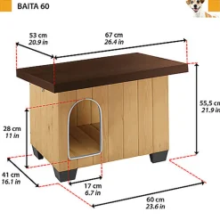 Ferplast - Niche en Bois Baita - 60