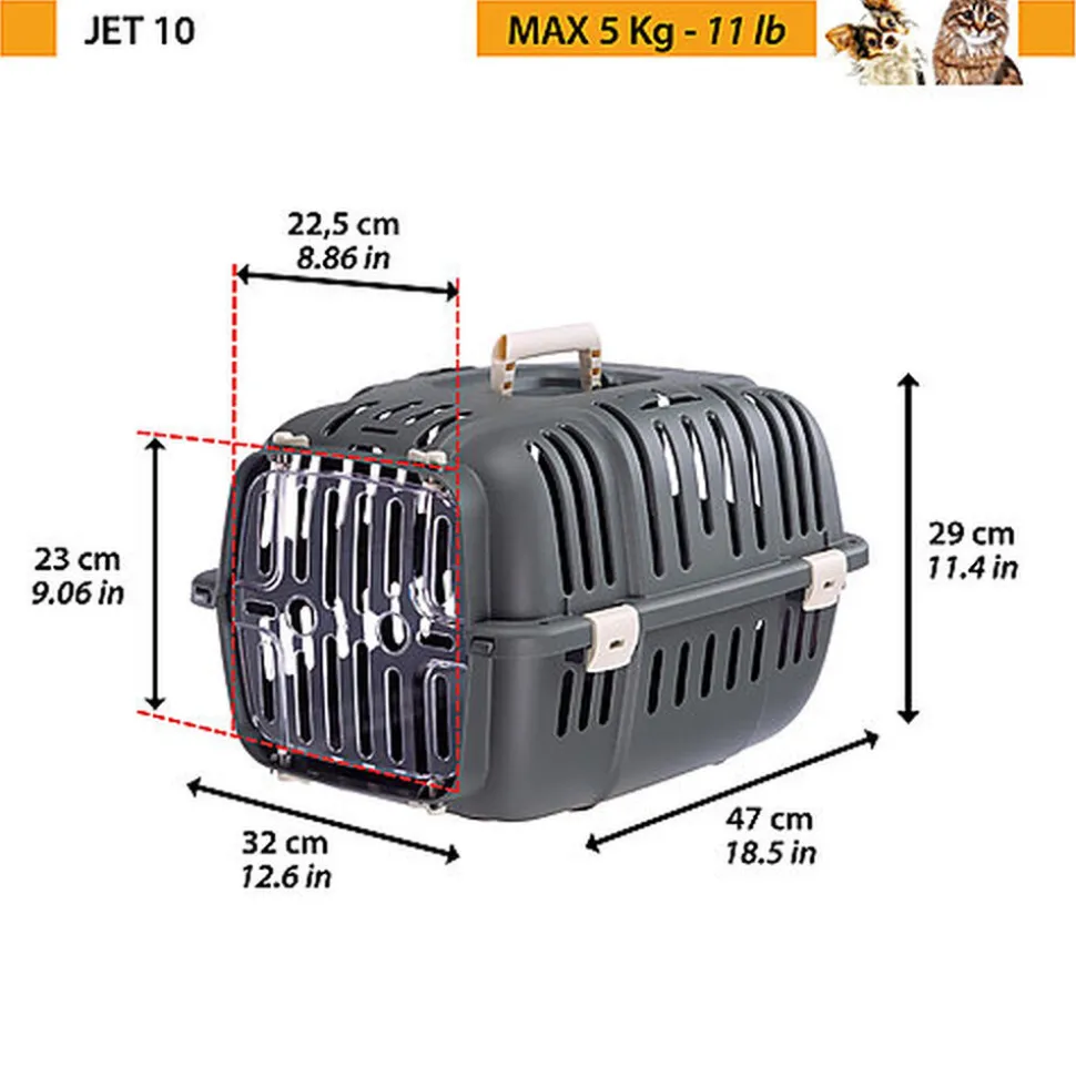 Ferplast - Panier de Transport JET 10 - Gris