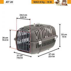 Ferplast - Panier de Transport JET 20 - Gris