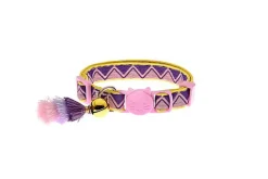 Ferribiella - Collier Anti-étranglement Bohemian pour Chats - Rose