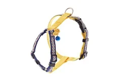 Ferribiella - Ensemble Laisse + Harnais Réglable Jaune pour Chats