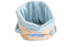 Ferribiella - Panier Jute Rembourré Bleu pour Chats - 29x38cm