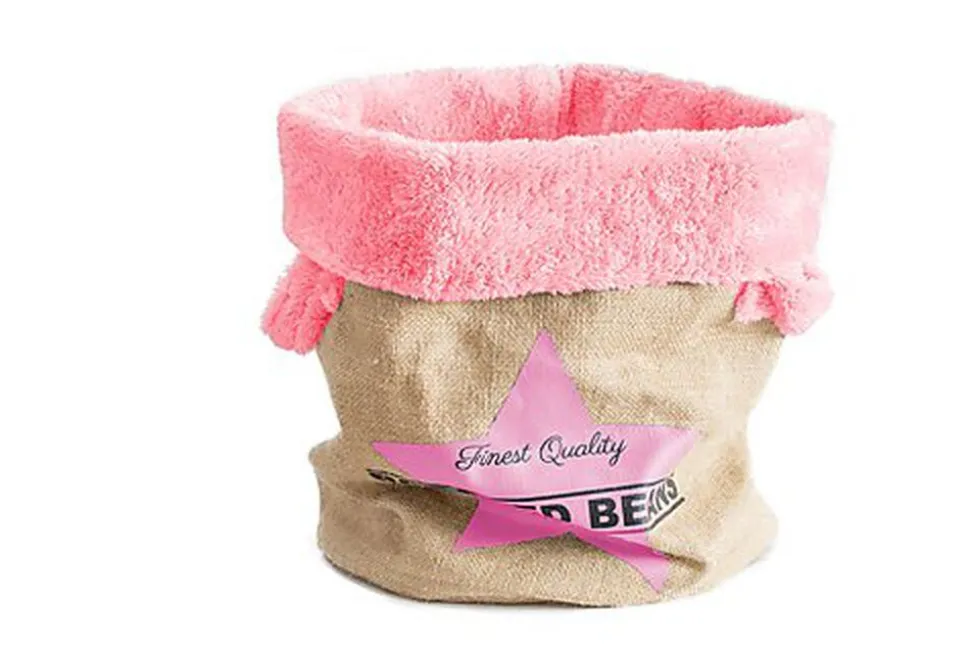 Ferribiella - Panier Jute Rembourré Rose pour Chats - 29x38cm