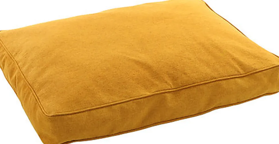Flamingo - Coussin Ziva Rectangulaire Déhoussable Jaune Ocre pour Chiens