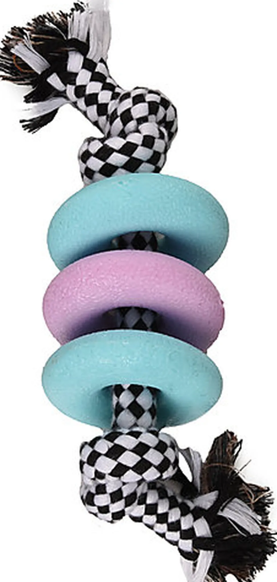 Flamingo - Jouet Anneaux Loekie Bleu et Lilas pour Chiots - 23cm